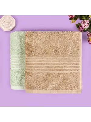 Evidea Soft Samantha 2'li Havlu Seti - Mint / Bej - 50X100 cm