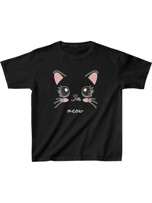 Rawea Fashion Unisex Çocuk Baskılı T-Shirt - Siyah