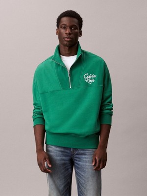 Calvin Klein Jeans Erkek Yarım Fermuar Sweatshirt