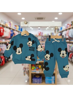 Deluxe Takı ve Giyim Erkek Bebek 100/100 Pamuk  Şardonlu Içi Polarlı Takım