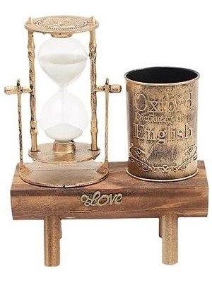 Dekoratif Kalemlikli Kum Saati Nostaljik Hediyelik S-15