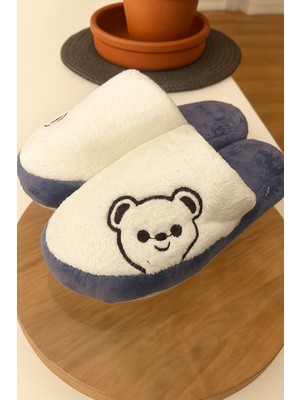 ModaFrato Momo Ayıcık Kadın Ev Terliği Günlük Rahat Kışlık Terlik