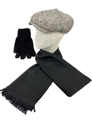 Karnas Şapka Erkek Yünlü Üçlü Kışlık Set – Kasket Atkı Eldiven