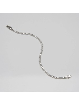 Silvalli 2,5 mm Su Yolu Kare Gümüş Bileklik 908