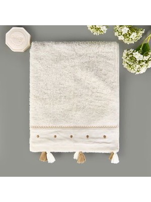 Evidea Soft Piene Yüz Havlusu - Ekru / Bej - 50X90 cm
