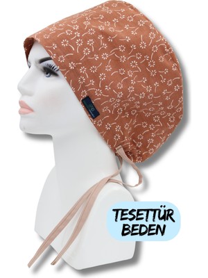 Doktorbonem Tesettür Beden Kahverengi Nazlı Çiçekler Cerrahi Bone Doktor Hemşire Sağlıkçı Hastane Bonesi