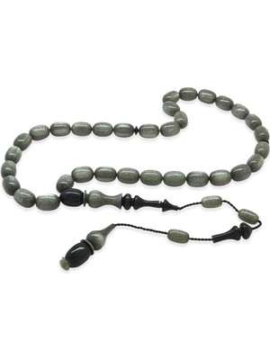 Tesbihane Sistemli Her Bir Tanesi ve Imamesi Usta Işçilikli Kapsül Kesim Sedefli Gri Lacivert Katalin Tesbih