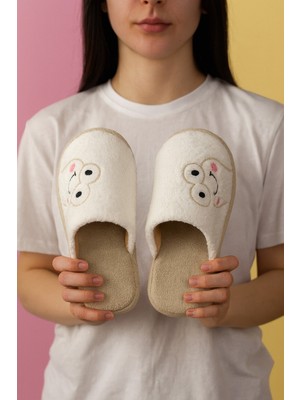 ModaFrato FROG Kurbağalı Kapalı Kadın Ev Terliği Günlük Rahat Kışlık Terlik