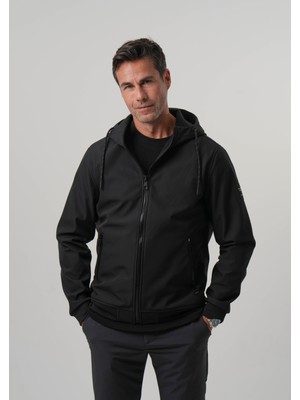 Pique Sılva Erkek Mont Kapüşonlu Softshell Ribanalı Mont