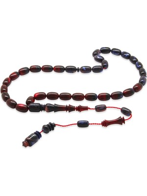 Tesbihane Sistemli Her Tanesi Imamesi Usta Işçilikli Kapsül Kesim Sedefli Süzme Kırmızı Mavi Katalin Tesbih