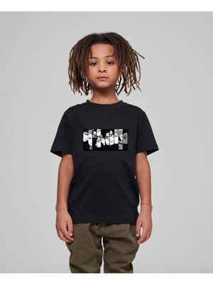 Rawea Fashion Çocuk Unisex Baskılı T-Shirt - Siyah