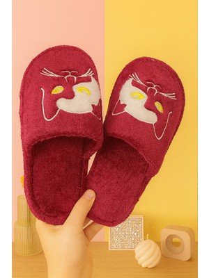 ModaFrato Neko Kedili Kadın Ev Terliği Günlük Rahat Kışlık Terlik