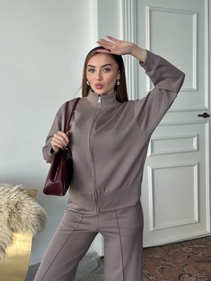 Prenses Kadın Oysho Kumaş Alt-Üst Takım Taupe-Bej