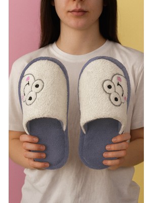 ModaFrato Frog Kurbağalı Kapalı Kadın Ev Terliği Günlük Rahat Kışlık Terlik