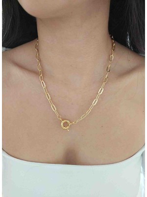 Gold Kilit Uçlu Zincir Kolye