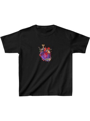 Rawea Fashion Unisex Çocuk Baskılı T-Shirt - Siyah