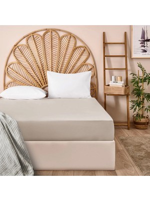 Matmel Soft Basic Çift Kişilik Düz Kenar Çarşaf - Bej - 240X260 cm