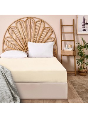 Matmel Soft Basic Tek Kişilik Lastikli Çarşaf - Ekru - 100X200 cm