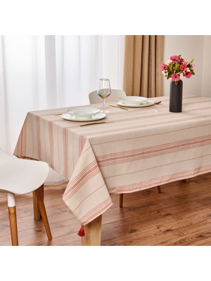 Tarçın Masa Örtüsü - Ekru / Kiremit - 150X200 cm
