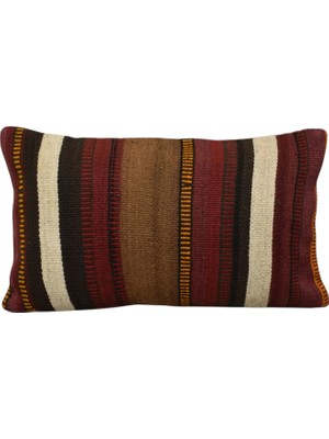 Kilim Antik El Dokuma Lumbar Kilim Kırlent Yastık Kılıfı 0284 - Yeni - Çok Renkli