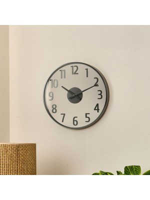 Matmel Deco Anthracite Duvar Saati - Antrasit / Şeffaf - 38 cm
