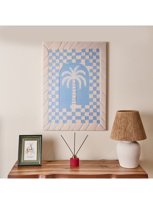 Matmel Deco Palm Breeze Kanvas Tablo - Mavi / Beyaz - 50X70 cm