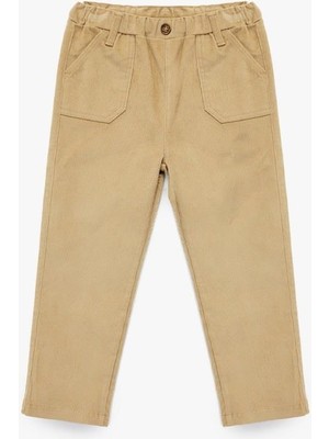 Koton Erkek Bebek Pamuklu Cepli Beli Lastikli Havuç Kesim Kadife Pantolon  (Aw 25)