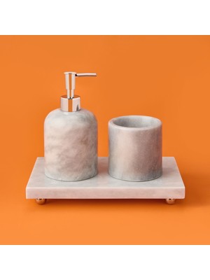 Matmel Bath 3'lü Mermer Banyo Seti - Gri