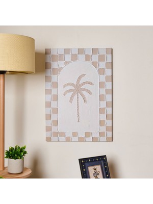 Matmel Deco Palm Breeze Kanvas Tablo - Beyaz / Bej - 50X70 cm