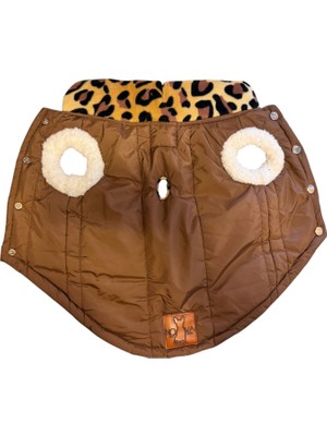 NOVABLAF Bronzleopar Polar Astarlı Su Geçirmez Köpek Montu