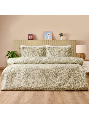 Matmel Soft Sylvara Çift Kişilik Nevresim Takımı - Ekru / Yeşil