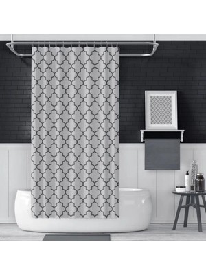 Zethome Banyo Perdesi 1X240X200 Tek Kanat Duş Perdesi Halka Hediyeli Duşakabin Perdesi 2111