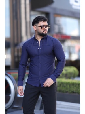 L-KOM Slim Fit Uzun Kollu Klasik Yaka Düğmeli Gömlek - Şık & Günlük Kombin