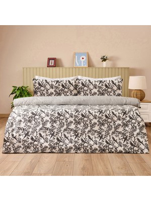 Matmel Soft Peace Çift Kişilik Nevresim Takımı - Beyaz / Antrasit