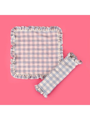 Caddy 2'li Kumaş Peçete - Ekru / Mavi - 45X45 cm