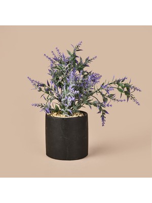 Objevi Lavanta Saksılı Yapay Çiçek - Mor - 29 cm