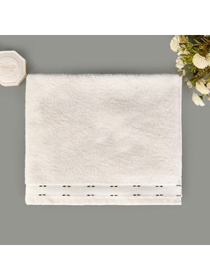 Evidea Soft Tiny Yüz Havlusu - Ekru / Yeşil - 50X90 cm