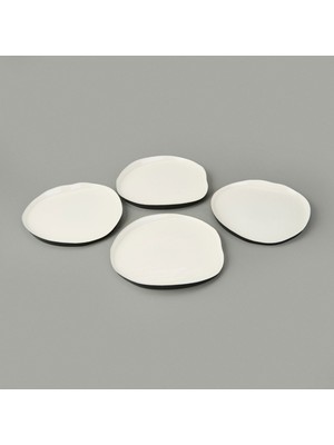 Matmel Kitchen Jota 4'lü Pasta Tabağı - Siyah / Beyaz - 21 cm