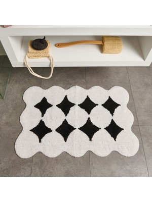 Matmel Soft Elegant Curves Tufting Banyo Paspası - Siyah - 60X90 cm