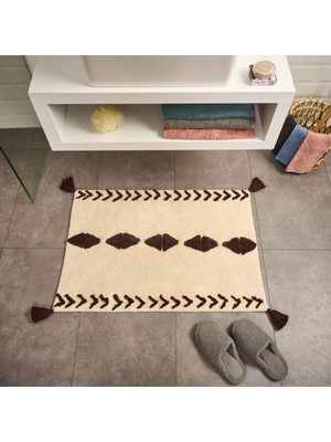 Matmel Soft Tufting Thek Banyo Paspası - Ekru - 60X90 cm