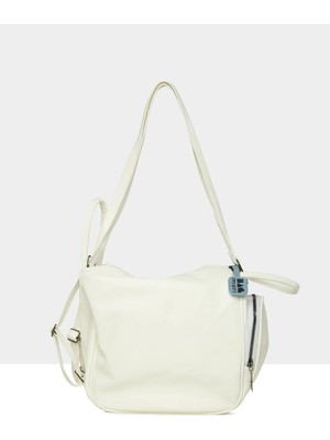 Beyaz Cepli Askılı ve Sırt Çantası