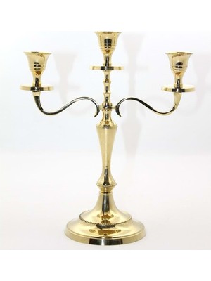 Pirinç 3'lü Şamdan