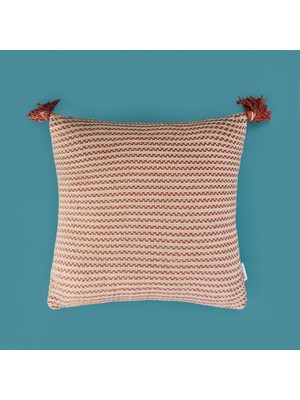 Matmel Soft Shiny Kırlent - Bej / Kiremit - 45X45 cm