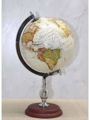 Dekoratif Dünya Küre Modern Tasarım 38x21 cm Zarif Görünüm ile Evinize Değer Katar