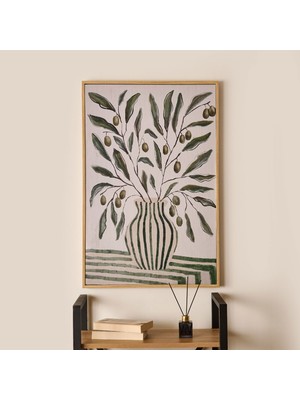 Matmel Deco Green Culture Olive Kanvas Tablo - Yeşil - 90X60 cm