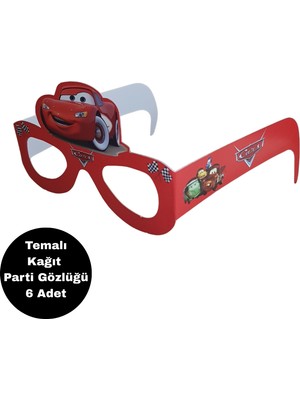 Deniz Parti Cars Temalı Kağıt Gözlük 6 Adet Parti Gözlüğü