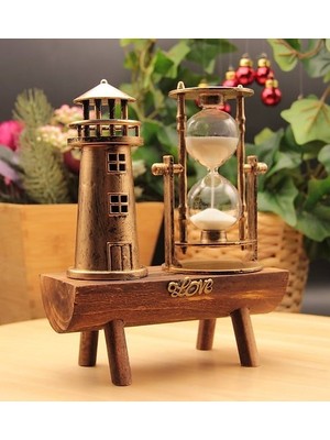 Deniz Feneri Tasarımlı Kum Saati Dekor Hediyelik S-13