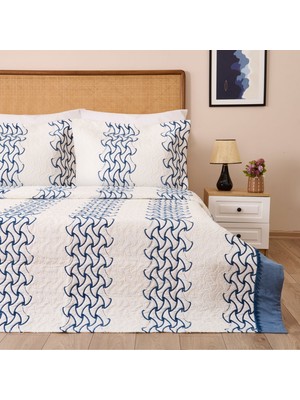 Matmel Store Adriel Çift Kişilik 3 Parça Yatak Örtüsü Seti - Indigo