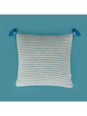 Matmel Soft Shiny Kırlent - Bej / Mavi - 45X45 cm