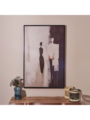 Matmel Deco Contraste Tablo - Bej / Siyah - 90X60 cm